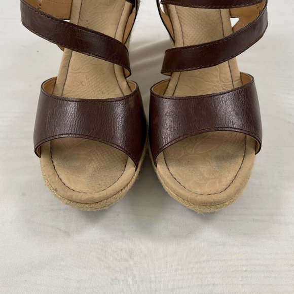 Born Concept B.O.C. Brown Cork Ankle Strap Wedge Comfort Sandals Women's Size 9M - Picture 10 of 12